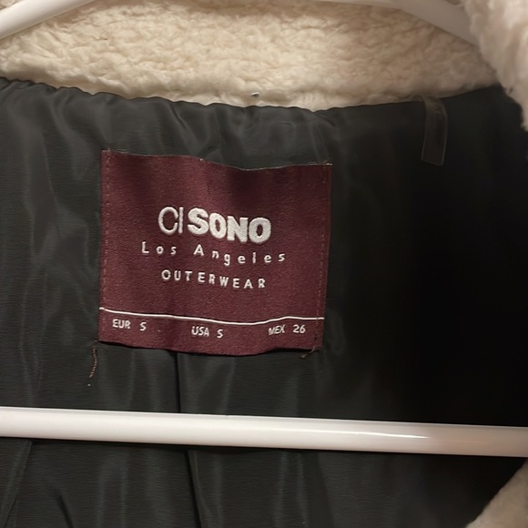 Cl Sono black Sherpa lined jacket coat S - Picture 2 of 3